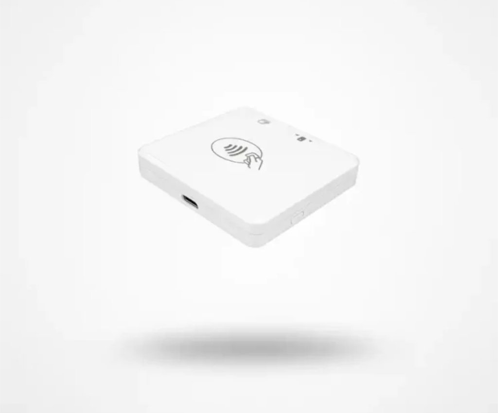 Compact food truck POS terminal with contactless payment support, designed for mobile operations at festivals, markets, and street corners.